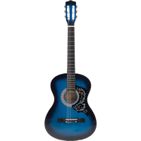 Gitara klasyczna 3/4 7/8 Vintage Niebieska od 12 lat dla dzieci i dorosłych