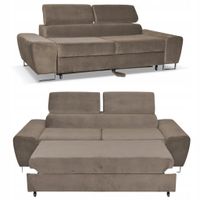Sofa kanapa Bosso salon Family meble brązowy welur reg zagłówek