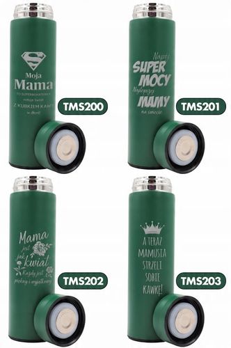 KUBEK TERMICZNY Zielony LED Na Prezent Dla Mamy Taty NAJLEPSZA MAMA Wzory na Arena.pl