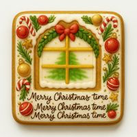 CIASTKO LUKROWANE ŚWIĄTECZNE OKNO KWADR ROZ.S RĘCZNIE ROBIONE