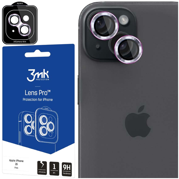 apple iphone 15 plus - 3mk lens protection pro pink zdjęcie 5