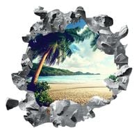 Naklejka samoprzylepna 3D dziura plaża piasek HIT