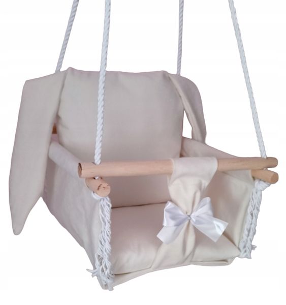 HUŚTAWKA DZIECI królik Beż ecru dom ogród pokój zdjęcie 1