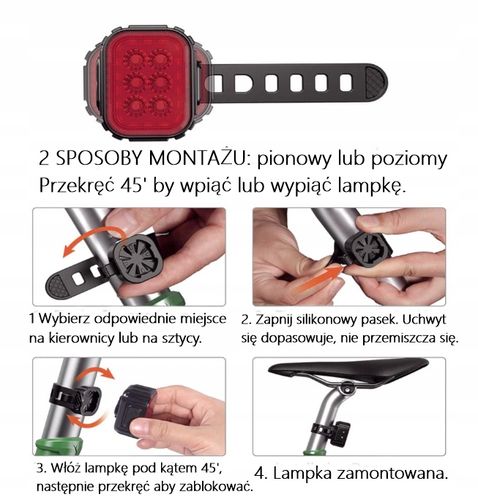 LAMPKA ROWEROWA x2 PRZÓD TYŁ SPECTER IGO 500lm NEW na Arena.pl