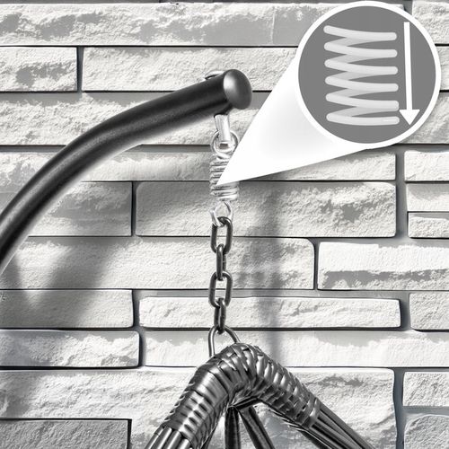 Kosz KOKON Fotel Wiszący Ogrodowy HUŚTAWKA Jakosc PREMIUM GRUBY XXL CZARNY na Arena.pl