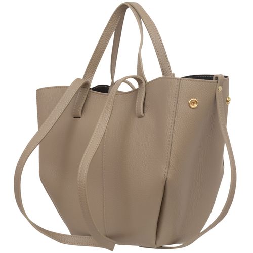 VERA PELLE torebka damska skórzana shopper mała rozpinana V695 camel na Arena.pl