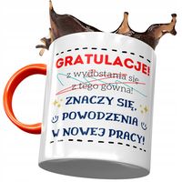 Kubek Pomarańczowy Na Pożegnanie Z Pracy Prezent Z Nadrukiem Ze Zdjęciem