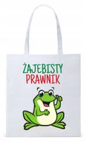 Dla Prawnika Adwokata Torba Eco Biała Shopper Z Nadrukiem Ze Zdjęciem