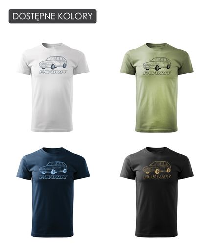 Koszulka z samochodem Skoda ze Skodą Favorit PRL legend męska czarna REGULAR S na Arena.pl