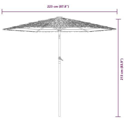 Parasol ogrodowy z LED, stalowy słupek, brązowy, 223x223x213 cm na Arena.pl