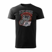 Koszulka motocyklowa z motocyklem Jawa 350 TR Jawą PRL legend męska czarna REGULAR XL