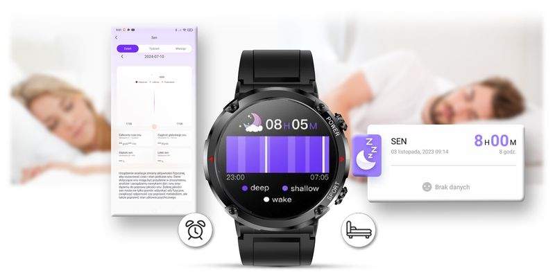 Smartwatch Gravity GT21-3 + Czarny Pasek Silikonowy zdjęcie 15