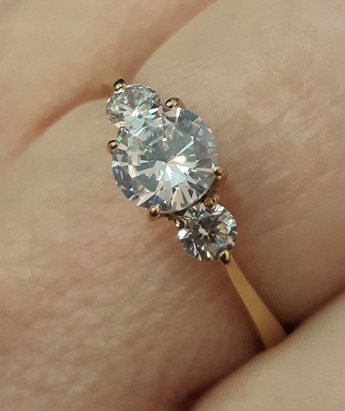 Złoty pierścionek zaręczynowy SAY YES grawer r. 14 zdjęcie 7