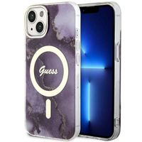 Etui Guess do iPhone 15, iPhone 14, iPhone 13, Fioletowy, MagSafe