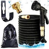 WĄŻ OGRODOWY ELASTYCZNY WZMACNIANY ROZCIĄGLIWY PISTOLET 15m 8W1 SOLIDNY