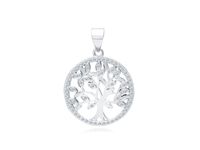 RODOWANY SREBRNY WISIOREK DRZEWO ŻYCIA CYRKONIE