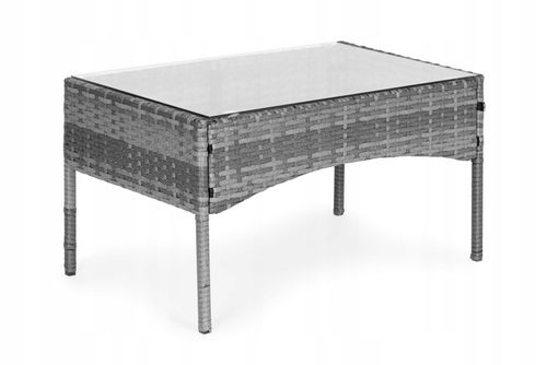 Komplet mebli ogrodowych z technorattanu ławka stolik krzesła szary MultiGa na Arena.pl