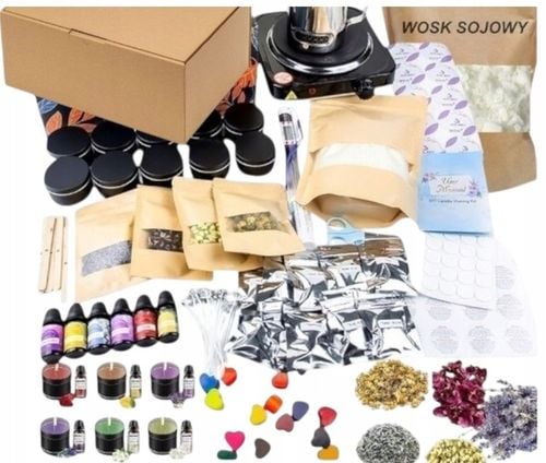 ZESTAW DO ROBIENIA ŚWIEC WOSK SOJOWY WYROBU ŚWIEC DIY NA PREZENT XXL na Arena.pl