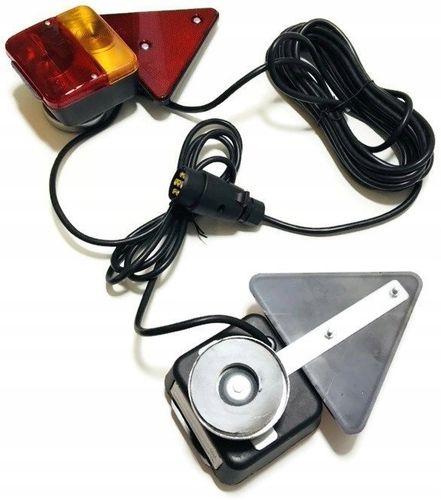 ZESTAW LAMP DO PRZYCZEPKI TRÓJKAT MAGNES WTYK ŚWIATŁA TYŁ HOMOLOGACJA 7 PIN na Arena.pl