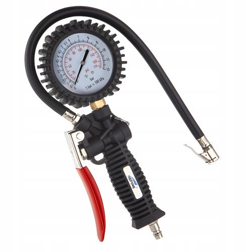 PISTOLET DO POMPOWANIA KÓŁ Z MANOMETREM 12 BAR ZAWÓR SPUSTOWY ZEGAR DUŻY XL na Arena.pl
