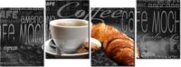 45CM 120 OBRAZ 4 ELEM CZARNA KAWA ŚCIENNY