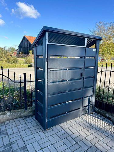 Wiata Śmietnikowa 130x40cm - Antracyt - Dach spad w tył TS779 na Arena.pl