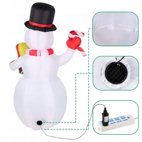 BAŁWAN nadmuchiwany ŚWIECĄCY DUŻY pompowany LED 150cm dmuchaniec na Arena.pl