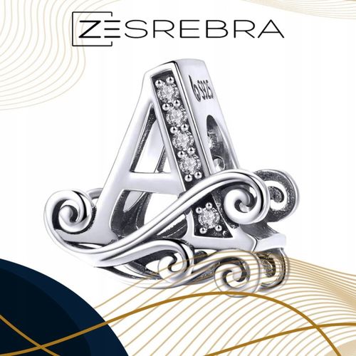 CHARMS LITERKA A srebro 925 srebrna litera koralik zawieszka charms pr S925 na Arena.pl
