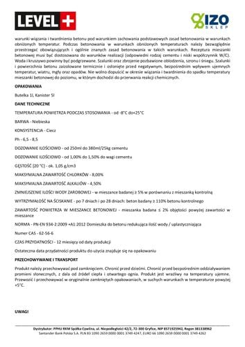 Zimowy Plastyfikator do Betonu 10L do -8°C L+35 na Arena.pl