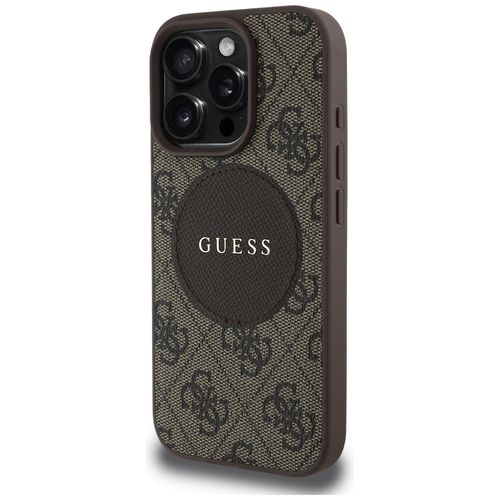 Etui Guess 4G Circle Classic Logo        MagSafe do iPhone 16 Pro brązowy na Arena.pl
