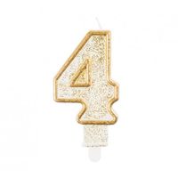 ŚWIECZKA URODZINOWA CYFERKA 4 GODAN ZŁOTY KONTUR