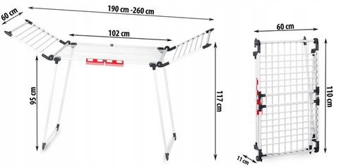 SUSZARKA NA PRANIE DO UBRAŃ TELESKOPOWA 27m XXXL na Arena.pl