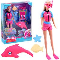 lalka pływaczka nurek z delfinem ZA3923