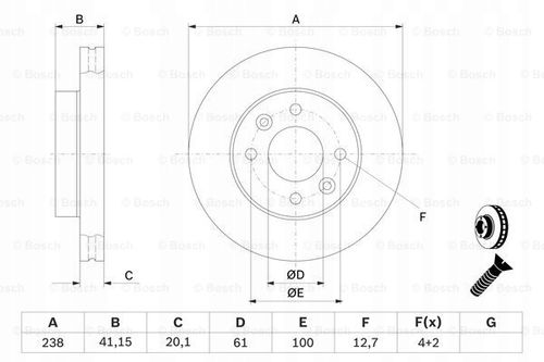 TARCZA HAM PRZOD 238X20 V BOSCH na Arena.pl
