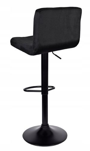 Hoker barowy czarny tapicerowany welur z oparciem regulowany glamour na Arena.pl