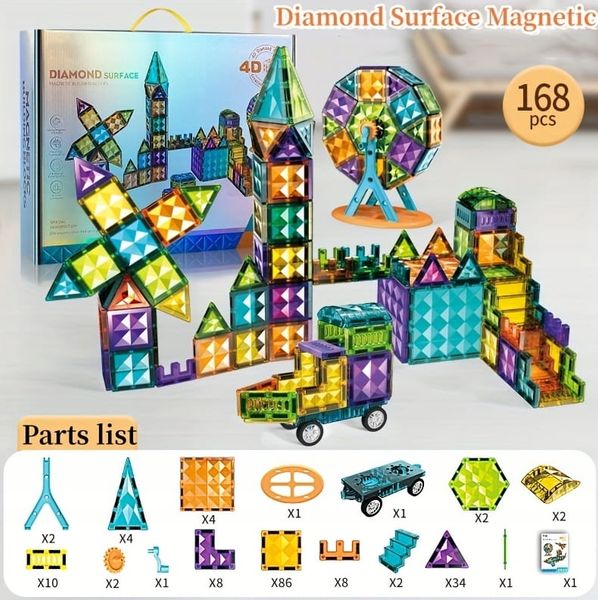 Magnetyczne klocki DIAMOND 4D SURFACE 168 elementów 9960B zdjęcie 11