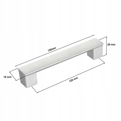 Uchwyt meblowy UC 128mm srebrny + wkręty na Arena.pl