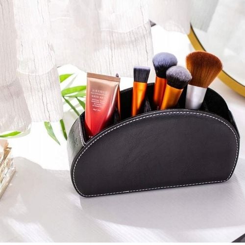 ORGANIZER SKÓRZANY BIURKOWY DO TOALETKI NA PILOTY PRZYBORY KOSMETYKI na Arena.pl