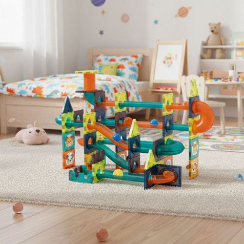 KLOCKI MAGNETYCZNE 105 ELEMENTÓW LED DLA DZIECI 3D 2D ZABAWA na Arena.pl