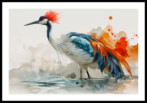 Plakat 60x40cm Żuraw w Akwareli na Arena.pl
