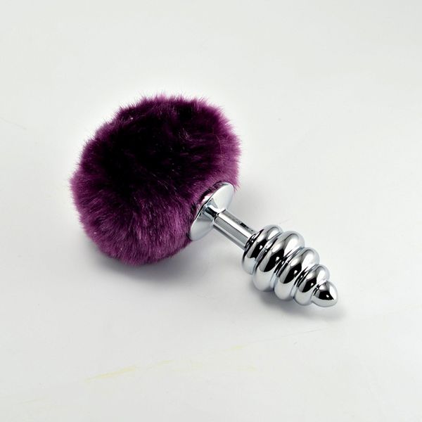Spiral Pompon Metal Plug Purple zdjęcie 1