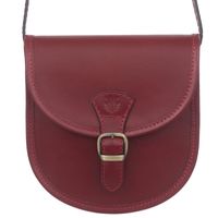 VERA PELLE torebka damska skórzana listonoszka z paskiem V607 bordowa