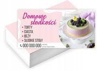 Wizytówki firmowe GOTOWY PROJEKT GRATIS 100 sztuk CUKIERNIA SŁODKOŚCI