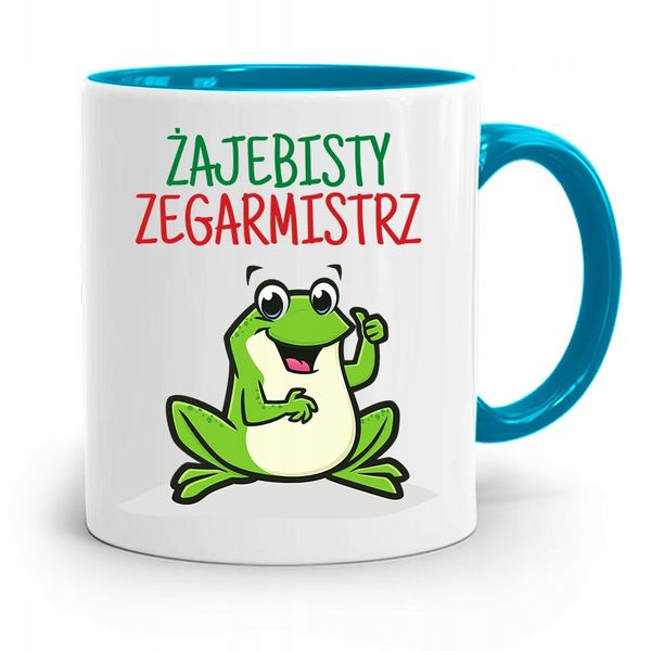 Kubek Błękitny Dla Zegarmistrza Żajebisty Prezent Z Nadrukiem Ze Zdjęciem zdjęcie 1