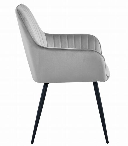 Krzesło SOLDEN - aksamit srebrno-szary / nogi czarne x 2 na Arena.pl