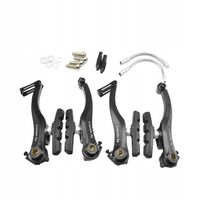 Klocki hamulcowe rowerowe V-Brake szczęki przód tył 110 mm czarne KOMPLET