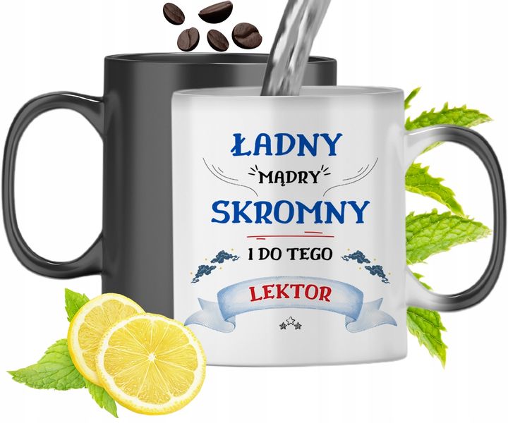 Kubek Magiczny Dla Lektora Zmieniający Kolor Z Nadrukiem Ze Zdjęciem zdjęcie 1