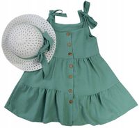 SUKIENKA i KAPELUSZ komplet lato zieleń 146 H403A