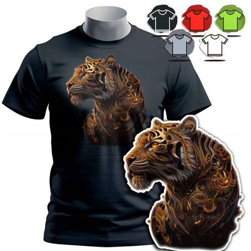 KOSZULKA T-SHIRT MĘSKI WZORY DO WYBORU - TYGRYS TIGER PUMA ZWIERZE - 3XL na Arena.pl