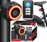 Alarm Rowerowy Zinegrowany Z Tylną Lampką Antykradzieżowy Wodoodporny IP65